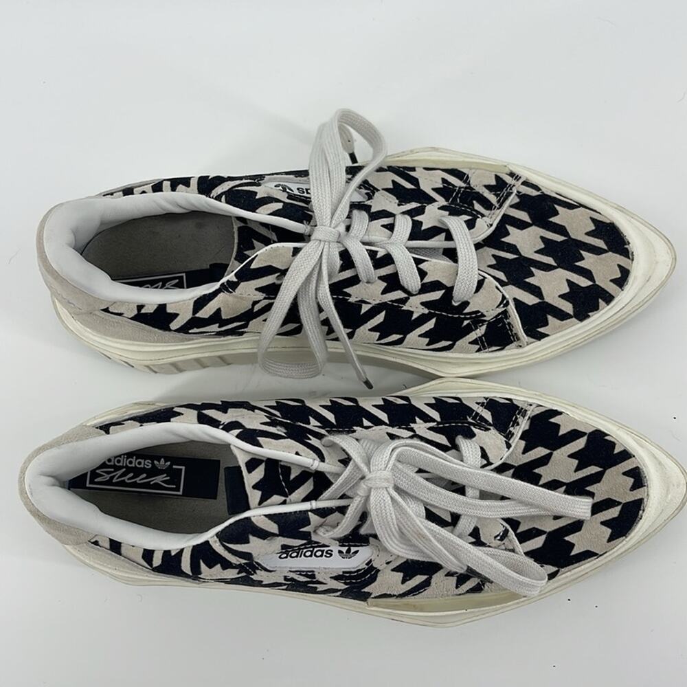 Adidas HyperSleek houndstooth platform pointed toe suede sneakers sz 7.5 - Picture 2 of 8